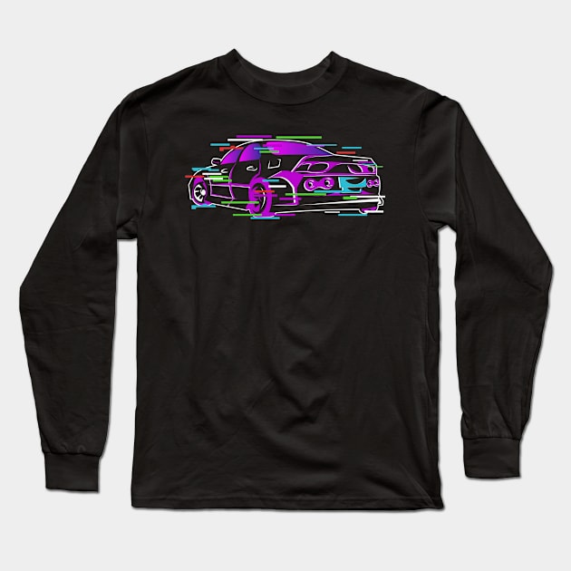 JDM Tuning Car Racing Glitch Effect Long Sleeve T-Shirt by Tom´s TeeStore